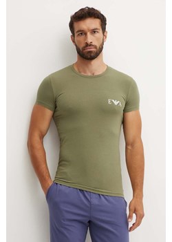 Emporio Armani Underwear t-shirt lounge 2-pack kolor zielony z nadrukiem 111670 4F715 ze sklepu ANSWEAR.com w kategorii T-shirty męskie - zdjęcie 174018176