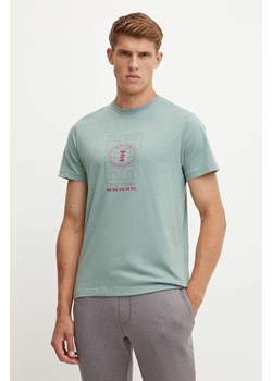 Helly Hansen t-shirt bawełniany męski kolor zielony wzorzysty ze sklepu ANSWEAR.com w kategorii T-shirty męskie - zdjęcie 174018258