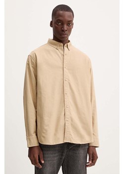 Levi&apos;s koszula bawełniana męska kolor beżowy relaxed z kołnierzykiem button-down ze sklepu ANSWEAR.com w kategorii Koszule męskie - zdjęcie 174018308