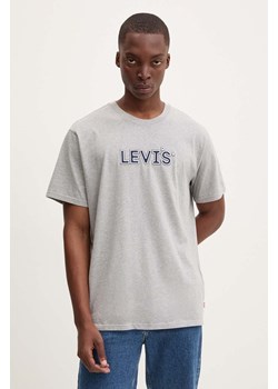 Levi&apos;s t-shirt bawełniany męski kolor szary z nadrukiem ze sklepu ANSWEAR.com w kategorii T-shirty męskie - zdjęcie 174018347