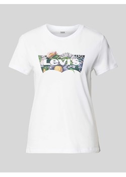 T-shirt z nadrukiem z logo model ‘THE PERFECT TEE’ ze sklepu Peek&Cloppenburg  w kategorii Bluzki damskie - zdjęcie 174019396