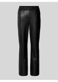Spodnie skórzane o kroju regular fit z elastycznym pasem z logo ze sklepu Peek&Cloppenburg  w kategorii Spodnie damskie - zdjęcie 174019445