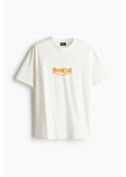 H & M - T-shirt z nadrukiem Loose Fit - Biały ze sklepu H&M w kategorii Bluzki damskie - zdjęcie 174019926