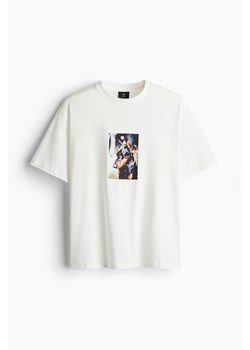 H & M - T-shirt z nadrukiem Loose Fit - Biały ze sklepu H&M w kategorii Bluzki damskie - zdjęcie 174019975