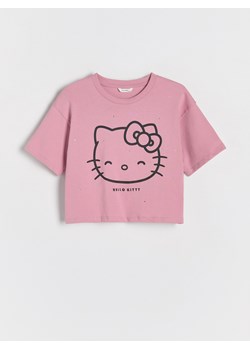 Reserved - T-shirt z nadrukiem Hello Kitty - brudny róż ze sklepu Reserved w kategorii Bluzki dziewczęce - zdjęcie 174023425