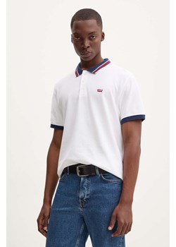 Levi&apos;s polo bawełniane kolor biały gładki ze sklepu ANSWEAR.com w kategorii T-shirty męskie - zdjęcie 174024487