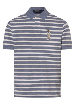 Polo Ralph Lauren Męska koszulka polo - Custom Slim Fit Mężczyźni Bawełna niebieski w paski ze sklepu vangraaf w kategorii T-shirty męskie - zdjęcie 174025128
