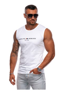 Bokserka męska z nadrukiem 1976S - biała ze sklepu Edoti w kategorii T-shirty męskie - zdjęcie 174025759