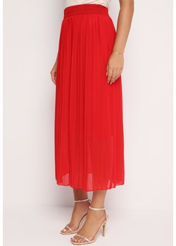 Czerwona Spódnica Plisowana z Gumką w Pasie Erivia ze sklepu Born2be Odzież w kategorii Spódnice - zdjęcie 174026337