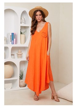 Rodier Lin Lniana sukienka w kolorze pomarańczowym ze sklepu Limango Polska w kategorii Sukienki - zdjęcie 174028179
