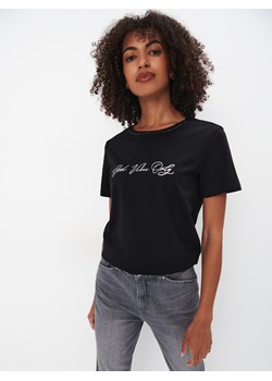 Mohito - T-shirt z napisem - czarny ze sklepu Mohito w kategorii Bluzki damskie - zdjęcie 174028795