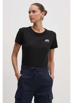 Alpha Industries t-shirt bawełniany Basic kolor czarny 196054.03-CZARNY ze sklepu PRM w kategorii Bluzki damskie - zdjęcie 174031036