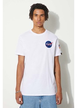 Alpha Industries t-shirt bawełniany Space Shuttle T kolor biały z nadrukiem 176507.09 ze sklepu PRM w kategorii T-shirty męskie - zdjęcie 174031046