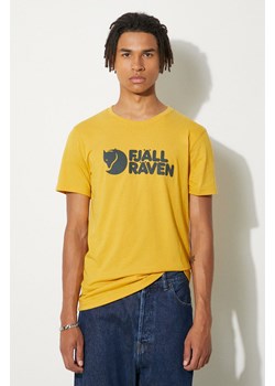 Fjallraven t-shirt bawełniany Fjallraven Logo kolor żółty z nadrukiem F87310-160 ze sklepu PRM w kategorii T-shirty męskie - zdjęcie 174031048