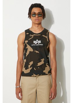 Alpha Industries t-shirt bawełniany kolor zielony 126566C.408-ZIELONY ze sklepu PRM w kategorii T-shirty męskie - zdjęcie 174031058