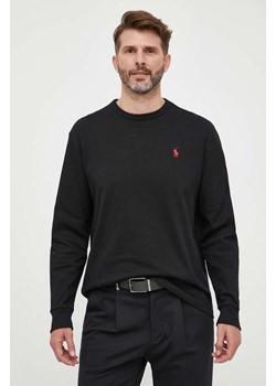 Polo Ralph Lauren longsleeve bawełniany kolor czarny gładki ze sklepu PRM w kategorii T-shirty męskie - zdjęcie 174031089