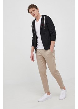 Polo Ralph Lauren bluza 710813297001 męska kolor czarny z kapturem gładka ze sklepu PRM w kategorii Bluzy męskie - zdjęcie 174031235