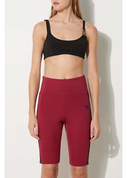 adidas Originals szorty Trefoil Moments HE0406 damskie kolor fioletowy z aplikacją high waist HE0406-LEGBUR ze sklepu PRM w kategorii Szorty - zdjęcie 174031255