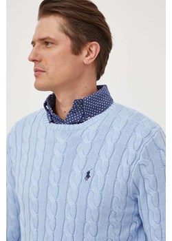 Polo Ralph Lauren sweter bawełniany kolor niebieski ze sklepu PRM w kategorii Swetry męskie - zdjęcie 174031385