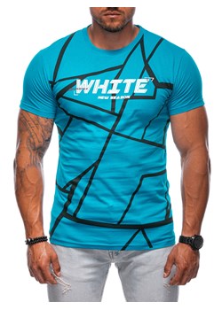 T-shirt męski z nadrukiem 1997S - błękitny ze sklepu Edoti w kategorii T-shirty męskie - zdjęcie 174031986