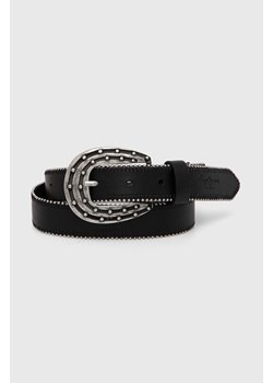 Pepe Jeans pasek REIGN BELT damski kolor czarny PL020857 ze sklepu ANSWEAR.com w kategorii Paski damskie - zdjęcie 174035348