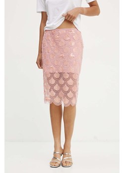 Rotate spódnica Sequin Pencil Skirt kolor różowy midi prosta 1134461922 ze sklepu ANSWEAR.com w kategorii Spódnice - zdjęcie 174035436