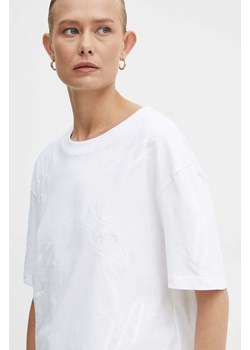 Armani Exchange t-shirt bawełniany damski kolor biały 6DYT02 YJNNZ ze sklepu ANSWEAR.com w kategorii Bluzki damskie - zdjęcie 174035589