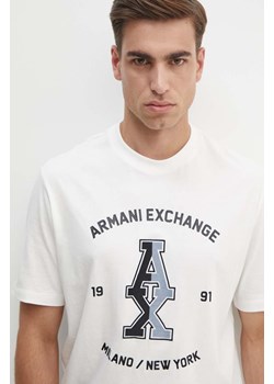 Armani Exchange t-shirt bawełniany męski kolor biały z nadrukiem 6DZTLR ZJLFZ ze sklepu ANSWEAR.com w kategorii T-shirty męskie - zdjęcie 174035658