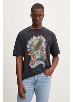 The Kooples t-shirt bawełniany męski kolor czarny z nadrukiem HTSC29005K ze sklepu ANSWEAR.com w kategorii T-shirty męskie - zdjęcie 174035695