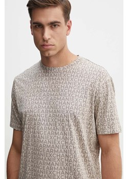 Armani Exchange t-shirt bawełniany męski kolor beżowy wzorzysty 6DZTJA ZJH4Z ze sklepu ANSWEAR.com w kategorii T-shirty męskie - zdjęcie 174035705