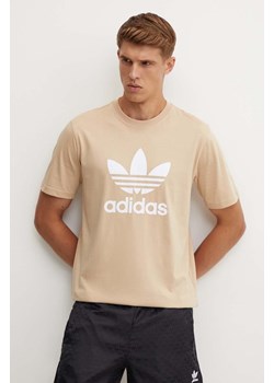 adidas Originals t-shirt bawełniany męski kolor beżowy z nadrukiem IZ2351 ze sklepu ANSWEAR.com w kategorii T-shirty męskie - zdjęcie 174035729