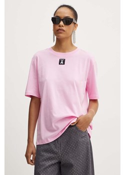 Patrizia Pepe t-shirt bawełniany damski kolor różowy ze sklepu ANSWEAR.com w kategorii Bluzki damskie - zdjęcie 174035889