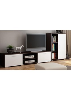 Szafka RTV Armo - biała + wenge - id: 2108 - marki Elior - 174036567 Szafka RTV Armo - biała + wenge ze sklepu Edinos.pl w kategorii Meble - zdjęcie 174036567
