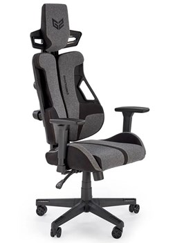 Popielato-czarny fotel gamingowy z regulacją siedziska - Milaro ze sklepu Edinos.pl w kategorii Krzesła biurowe - zdjęcie 174036707