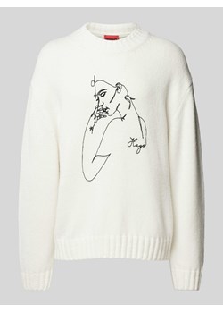 Sweter z dzianiny o kroju oversized z wyhaftowanym motywem i logo ze sklepu Peek&Cloppenburg  w kategorii Swetry męskie - zdjęcie 174037098