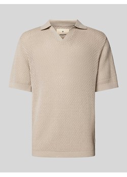 Koszulka polo z ażurowym wzorem model ‘PAULIN’ ze sklepu Peek&Cloppenburg  w kategorii T-shirty męskie - zdjęcie 174037357