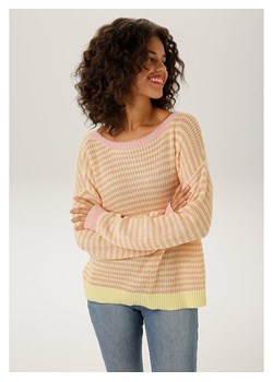 Aniston Sweter w kolorze żółto-jasnoróżowym ze sklepu Limango Polska w kategorii Swetry damskie - zdjęcie 174038289