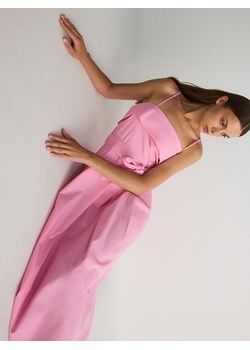 Reserved - Sukienka z wiązaniem z bawełny - różowy ze sklepu Reserved w kategorii Sukienki - zdjęcie 174040545