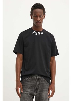 MSGM t-shirt bawełniany męski kolor czarny z nadrukiem 3740MM102.247798 ze sklepu ANSWEAR.com w kategorii T-shirty męskie - zdjęcie 174041257