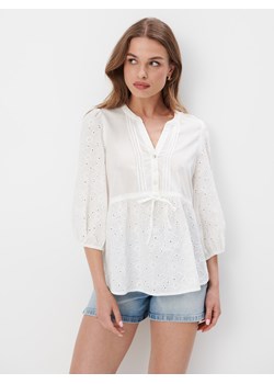 Mohito - Bawełniana bluzka - biały ze sklepu Mohito w kategorii Bluzki damskie - zdjęcie 174042059