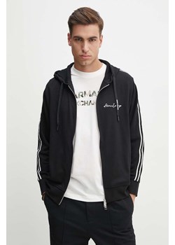 Armani Exchange bluza męska kolor czarny z kapturem z aplikacją 8NZMSH Z9N1Z ze sklepu ANSWEAR.com w kategorii Bluzy męskie - zdjęcie 174044816