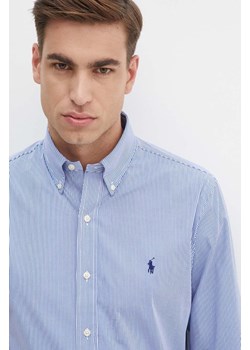 Polo Ralph Lauren koszula męska kolor niebieski regular z kołnierzykiem button-down 710928255 ze sklepu ANSWEAR.com w kategorii Koszule męskie - zdjęcie 174045017