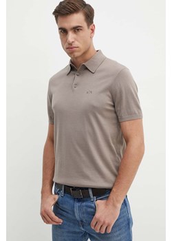 Armani Exchange polo bawełniane kolor beżowy gładki 8NZF5D ZM3JZ ze sklepu ANSWEAR.com w kategorii T-shirty męskie - zdjęcie 174045187