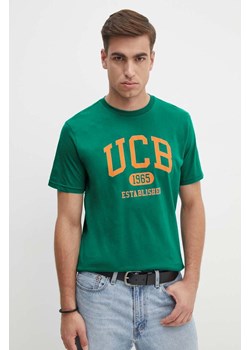 United Colors of Benetton t-shirt bawełniany męski kolor zielony z nadrukiem 3I1XU1096 ze sklepu ANSWEAR.com w kategorii T-shirty męskie - zdjęcie 174045279