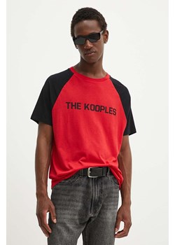 The Kooples t-shirt męski kolor czerwony z nadrukiem HTSC29010K ze sklepu ANSWEAR.com w kategorii T-shirty męskie - zdjęcie 174045288