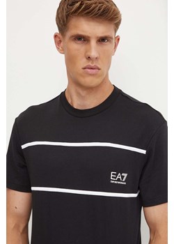 EA7 Emporio Armani t-shirt bawełniany męski kolor czarny z nadrukiem PJTJZ.6DPT47 ze sklepu ANSWEAR.com w kategorii T-shirty męskie - zdjęcie 174045319