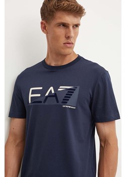 EA7 Emporio Armani t-shirt bawełniany męski kolor granatowy z nadrukiem AF11970.7M000002 ze sklepu ANSWEAR.com w kategorii T-shirty męskie - zdjęcie 174045329