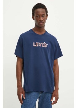 Levi&apos;s t-shirt bawełniany męski kolor niebieski z nadrukiem ze sklepu ANSWEAR.com w kategorii T-shirty męskie - zdjęcie 174045527