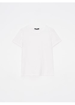 Mohito - Biały t-shirt z bawełny - biały ze sklepu Mohito w kategorii Bluzki damskie - zdjęcie 174045906
