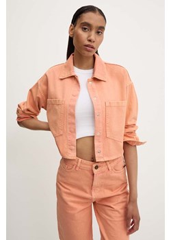 Answear Lab kurtka jeansowa damska kolor pomarańczowy przejściowa oversize ze sklepu ANSWEAR.com w kategorii Kurtki damskie - zdjęcie 174046397